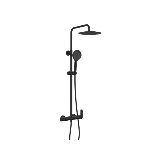 Columna de ducha monomando Inverter R negro mate con maneta Cassio 3135CASSIO