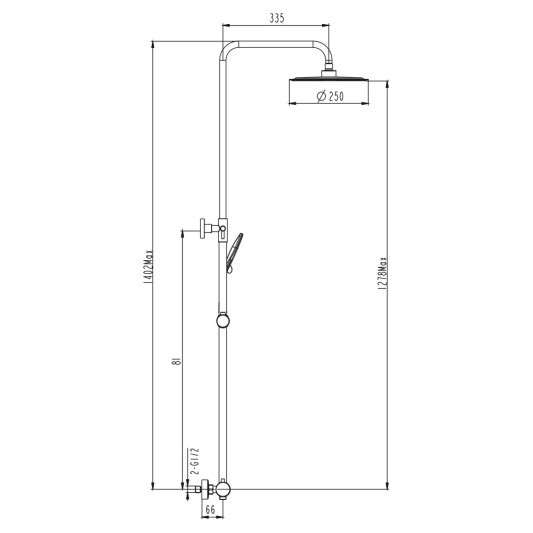 Columna de ducha monomando Inverter R cromo con maneta Dior 3080DIOR 2
