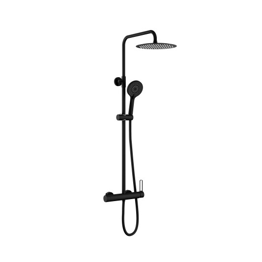 Columna de ducha monomando Inverter R negro mate con maneta Dior 3135DIOR