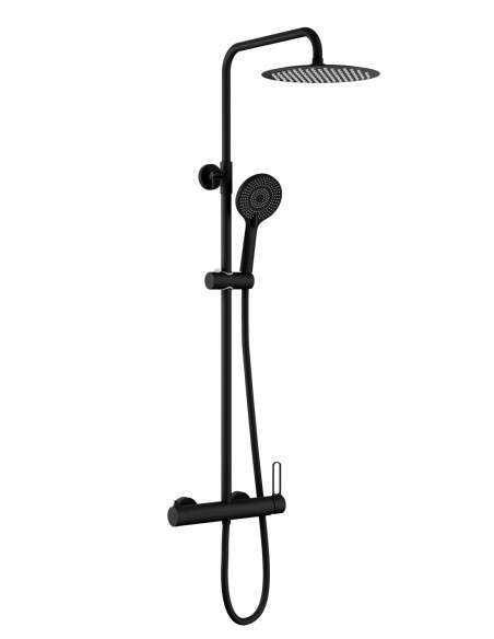 Columna de ducha monomando Inverter R negro mate con maneta Dior 3135DIOR