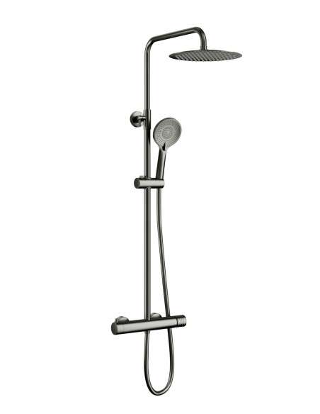 Columna de ducha monomando Inverter R titanio con maneta Helios/Radio 3080THELIOS