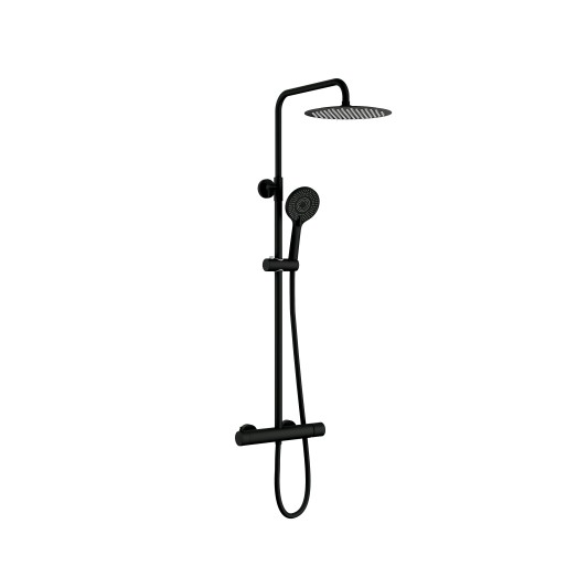 Columna de ducha monomando Inverter R negro mate con maneta Helios/Radio 3135HELIOS