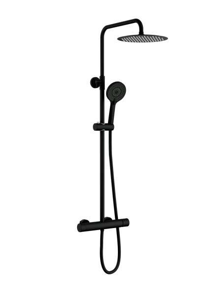 Columna de ducha monomando Inverter R negro mate con maneta Helios/Radio 3135HELIOS