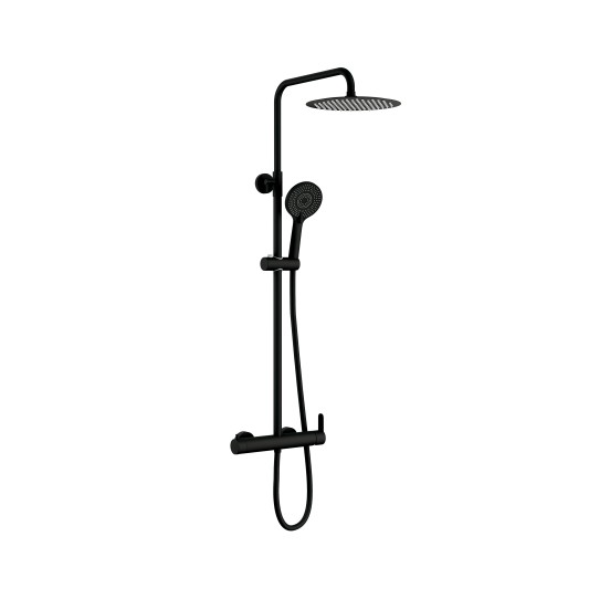 Columna de ducha monomando Inverter R negro mate con maneta Iony/Sion 3135IONY