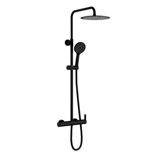 Columna de ducha monomando Inverter R negro mate con maneta Iony/Sion 3135IONY