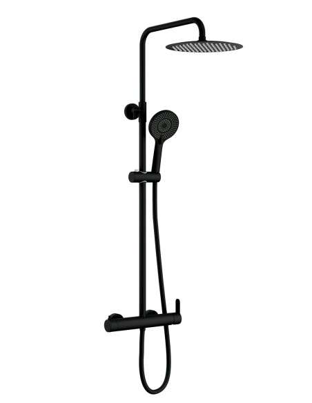 Columna de ducha monomando Inverter R negro mate con maneta Iony/Sion 3135IONY
