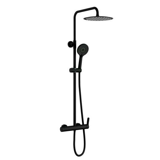 Columna de ducha monomando Inverter R negro mate con maneta Rhio/Tarsio 3135RHIO