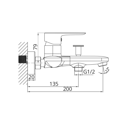 Grifo de bañera Cassio negro mate 3072 2