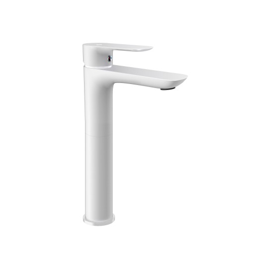 Grifo de lavabo de caño alto Cassio blanco 3177