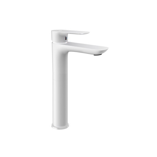 Grifo de lavabo de caño alto Cassio blanco 3177