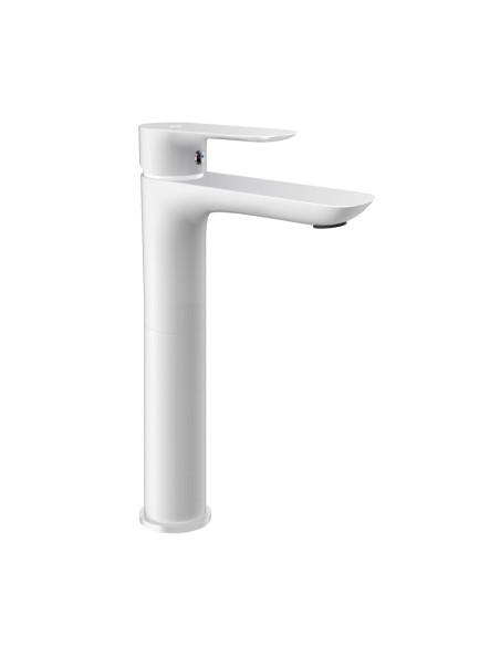 Grifo de lavabo de caño alto Cassio blanco 3177