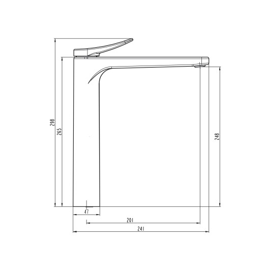 Grifo de lavabo de caño alto Clio oro 3246OR