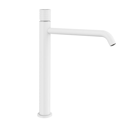 Grifo de lavabo de caño alto Helios blanco 3219BL