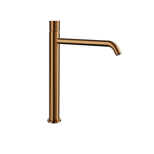 Grifo de lavabo de caño alto Helios cobre cepillado 3219CB