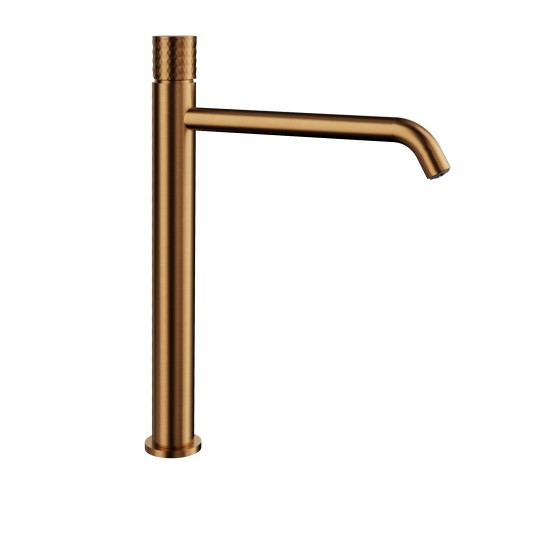 Grifo de lavabo de caño alto Helios cobre cepillado 3219CB