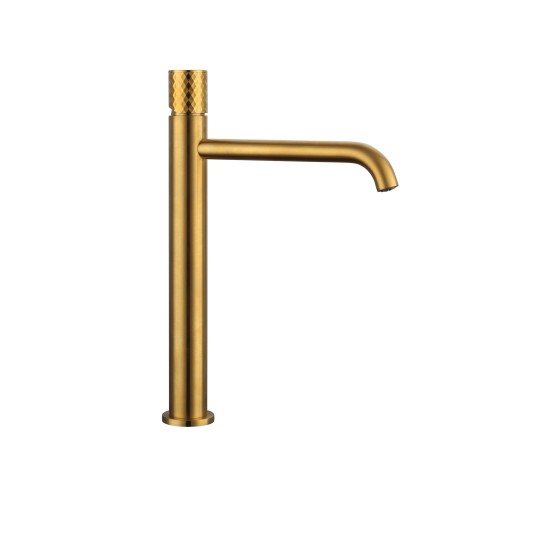 Grifo de lavabo de caño alto Helios oro cepillado 3219OR