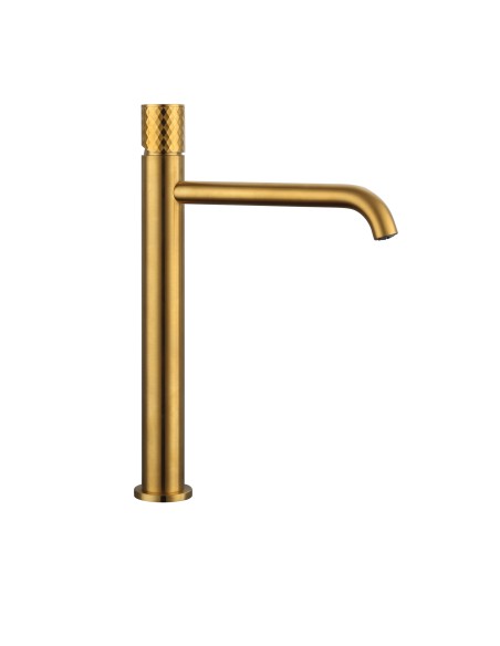 Grifo de lavabo de caño alto Helios oro cepillado 3219OR