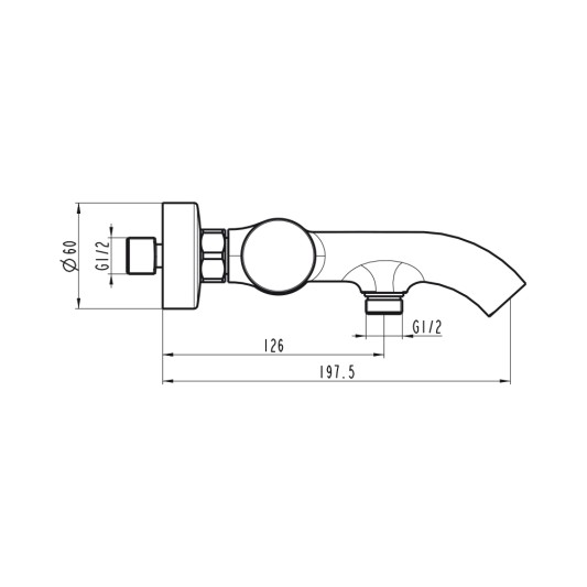 Grifo de bañera Helios níquel cepillado 3223NK