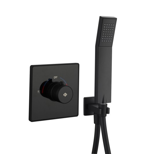 Grifo de ducha empotrado monomando Universal negro con kit 3235NG