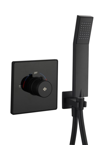 Grifo de ducha empotrado monomando Universal negro con kit 3235NG
