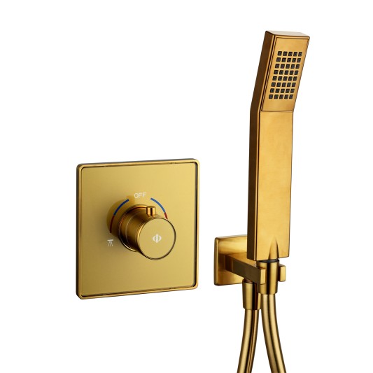 Grifo de ducha empotrado monomando Universal oro con kit 3235OR