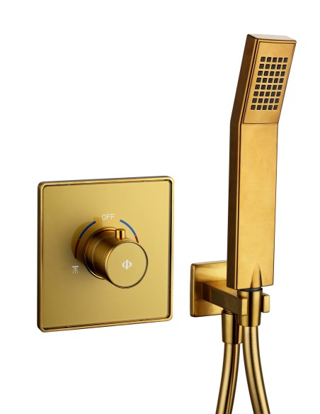 Grifo de ducha empotrado monomando Universal oro con kit 3235OR
