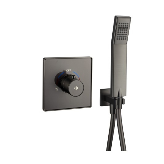 Grifo de ducha empotrado monomando Universal titanio con kit 3235T