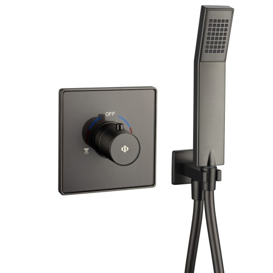 Grifo de ducha empotrado monomando Universal titanio con kit 3235T