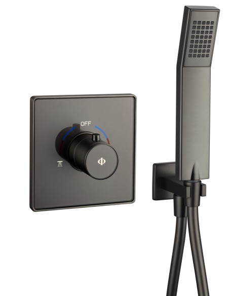 Grifo de ducha empotrado monomando Universal titanio con kit 3235T