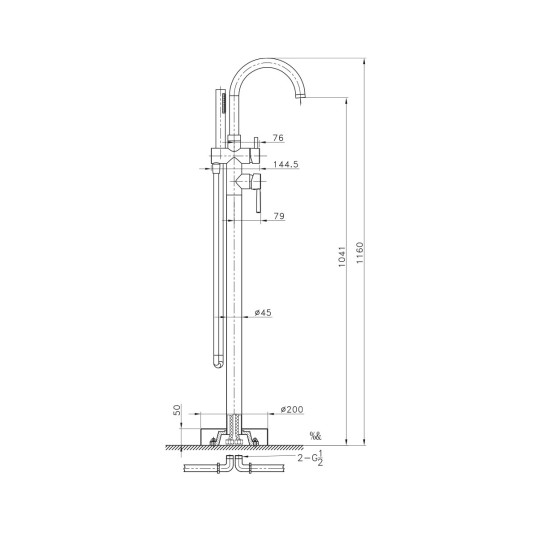 Grifo de bañera exenta Round cromo 3090 2