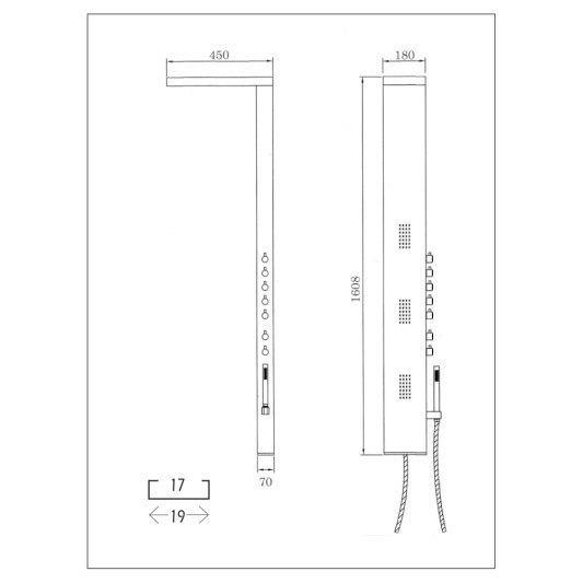 Columna de hidromasaje Niagara cromo 0512
