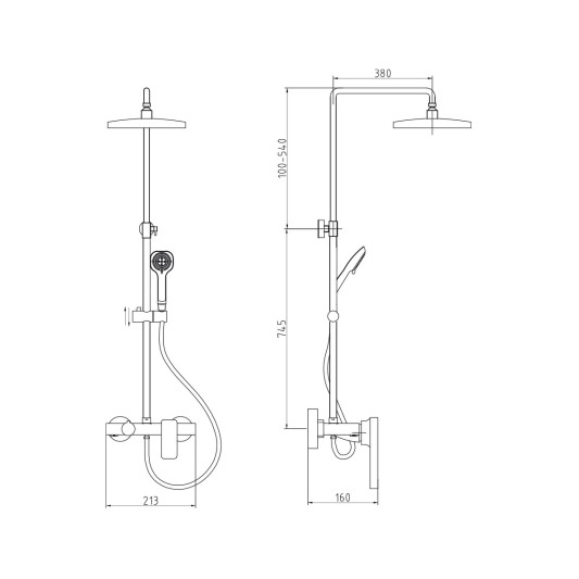 Columna de ducha monomando Cassio cromo 3038 2