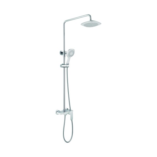 Columna de ducha monomando Cassio blanco y cromo 3039