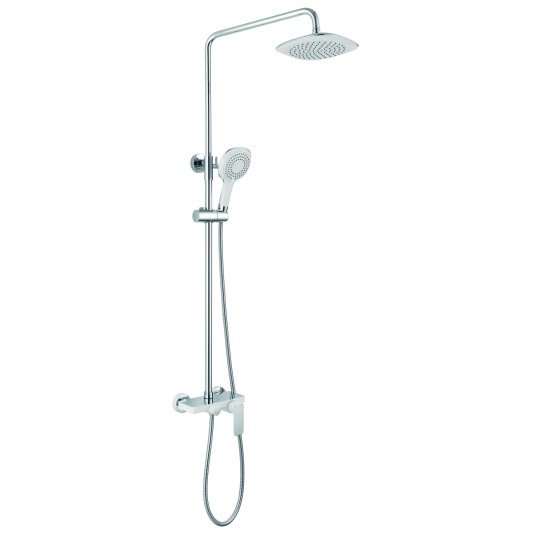 Columna de ducha monomando Cassio blanco y cromo 3039