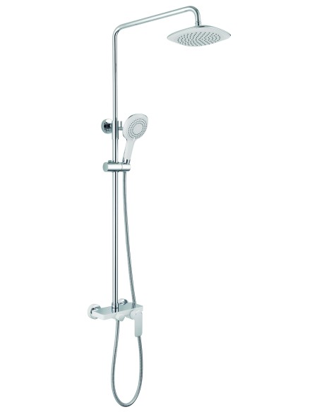 Columna de ducha monomando Cassio blanco y cromo 3039