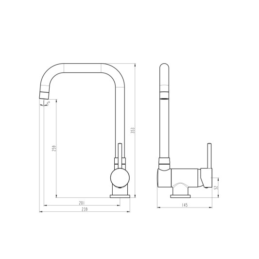 Grifo de cocina abatible Alexia cromo 3233 2