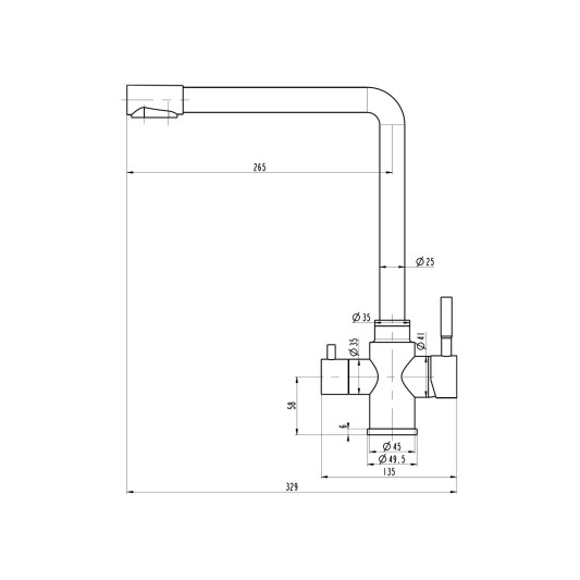Grifo de cocina con ósmosis acero 3137 2