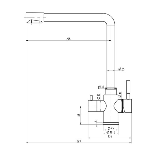 Grifo de cocina con ósmosis acero 3137