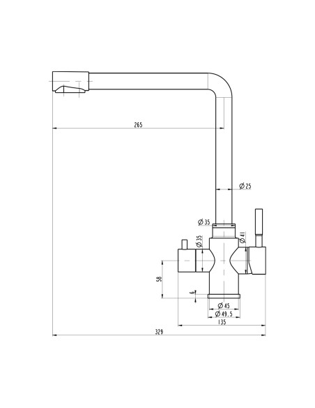 Grifo de cocina con ósmosis acero 3137