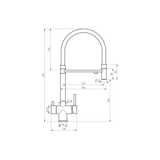 Grifo de cocina extraíble con ósmosis acero y negro 3231 2