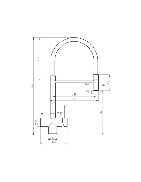 Grifo de cocina extraíble con ósmosis acero y negro 3231
