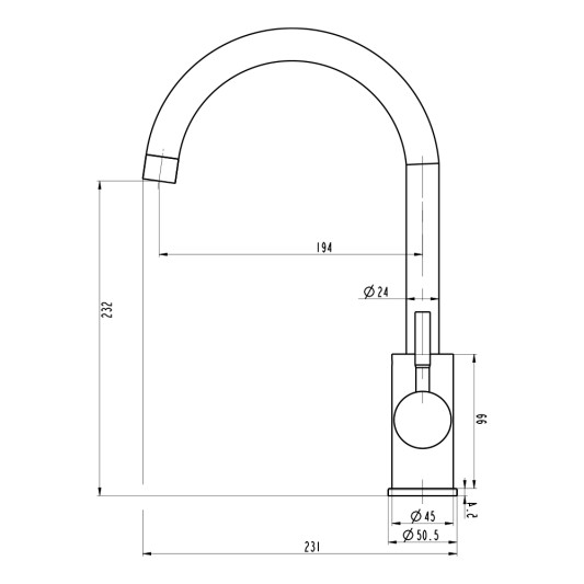 Grifo de cocina Round acero cepillado 3138
