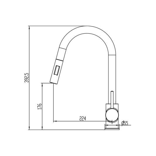 Grifo de cocina extraíble Round cromo 3144 2