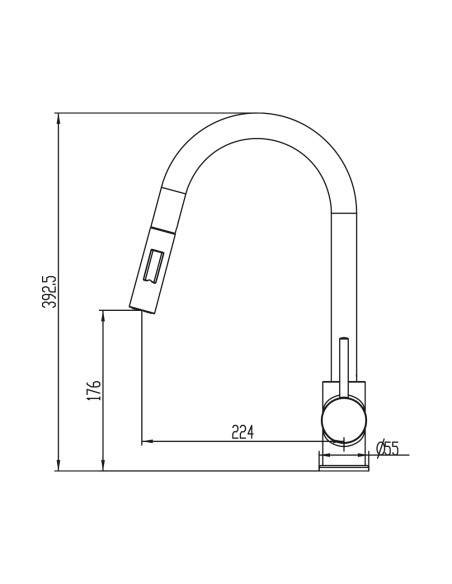 Grifo de cocina extraíble Round cromo 3144