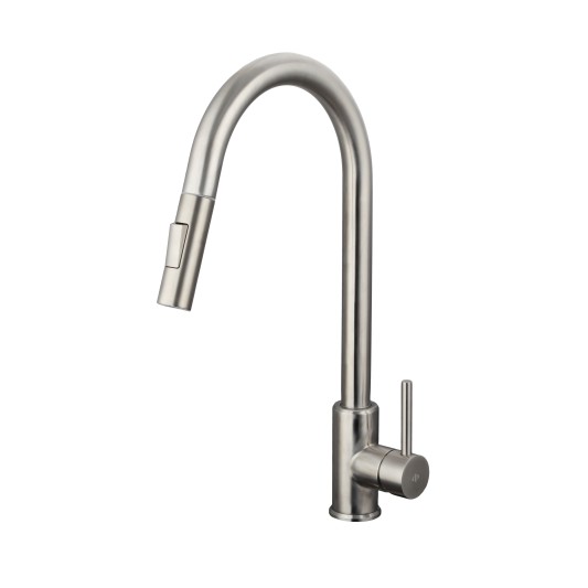 Grifo de cocina extraíble Round acero cepillado 3180