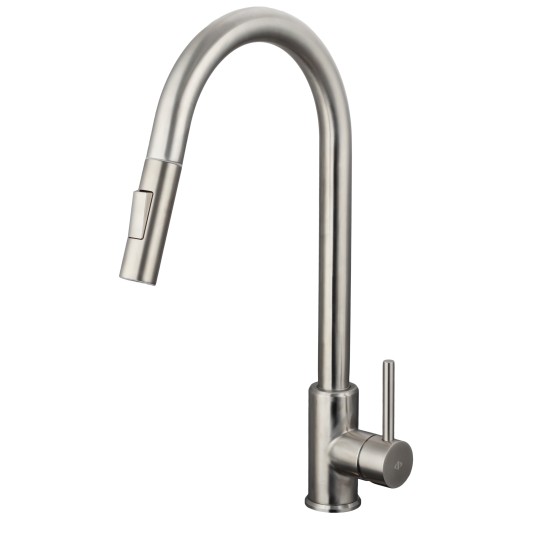 Grifo de cocina extraíble Round acero cepillado 3180