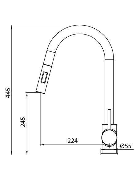 Grifo de cocina extraíble Round acero cepillado 3180