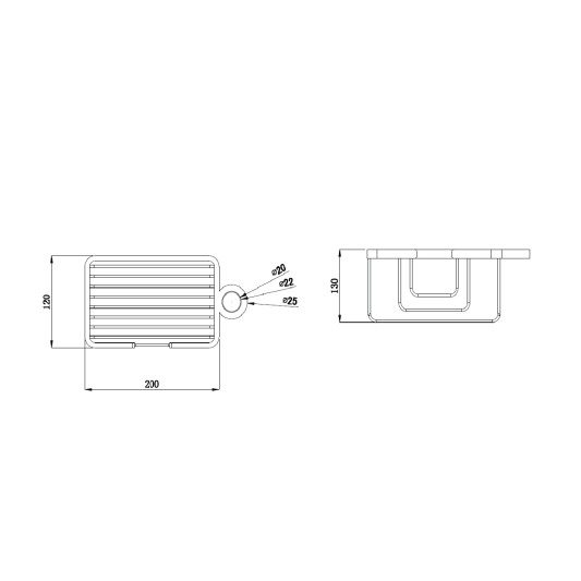 Cesta para barra de ducha de acero inoxidable cromo GME 0392 2