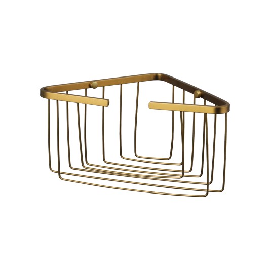 Cesta de rincón para ducha de acero inoxidable oro cepillado GME 0394OR