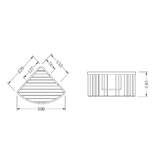 Cesta de rincón para ducha de acero inoxidable oro cepillado GME 0394OR 2